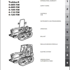 Landini Trekker 4-085 4-095 4-105 4-110 4-120 F-M Maintenance Operators Manual 6696772A1