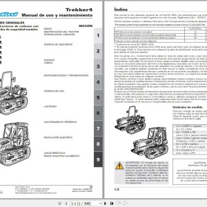 Landini Trekker 4-085 4-095 4-105 4-110 4-120 F-M Maintenance Operators Manual 6696776A1