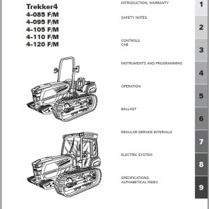 Landini Trekker4 4-085 4-095 4-105 4-110 4-120 F-M Maintenance Operators Manual 6696772A2