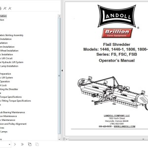 Landoll 1446 1446-1 1806 1806-1 Series FS FSC FSB Flail Shredder Operator’s Manual 8J306-1022
