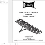 Landoll 1760 1770 1790 & 1710 Blade Plow Operator's Manual F-920-0721