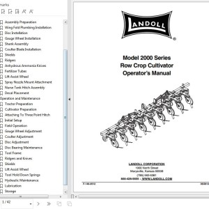 Landoll 2000 Series Row Crop Cultivator Operator's Manual F-140-0512