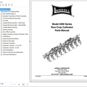 Landoll 2000 Series Row Crop Cultivator Parts Manual F-247-0512