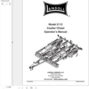 Landoll 2112 Coulter Chisel Operator's Manual F-1102-0721