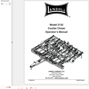 Landoll 2132 Coulter Chisel Operator's Manual F-1099-0721
