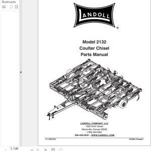 Landoll 2132 Coulter Chisel Parts Manual F-1100-0721