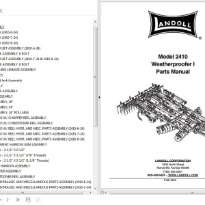 Landoll 2410 Weatherproofer I Parts Manual F-621-0912