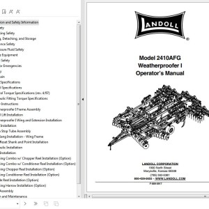 Landoll 2410FG Weatherproofer I Operator's Manual F-889-0917