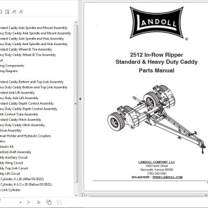 Landoll 2512 In-Row Ripper Standard & Heavy Duty Caddy Parts Manual F-1075-0722