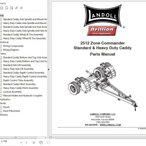 Landoll 2512 Zone Commander Standard & Heavy Duty Caddy Parts Manual F-1076-0722