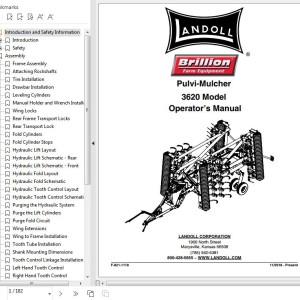 Landoll 3620 Pulvi-Mulcher Operator’s Manual F-821-1118