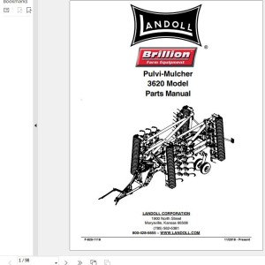 Landoll 3620 Pulvi-Mulcher Parts Manual F-820-1118