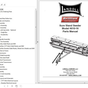 Landoll 4610-16 Sure Stand Seeder Parts Manual F-1133-0123