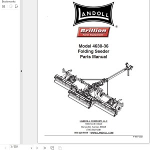 Landoll 4630-36 Folding Seeder Parts Manual F-641-1222