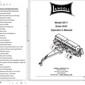 Landoll 5211 Grain Drill Operator's Manual F-725-0122