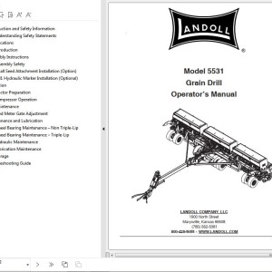 Landoll 5531 Grain Drill Operator's Manual F-716-0921