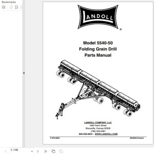 Landoll 5540-50 Folding Grain Drill Parts Manual F-976-0620