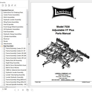 Landoll 7530 Adjustable VT Plus Parts Manual F-942-1220