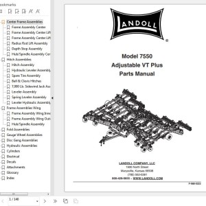 Landoll 7550 Adjustable VT Plus Parts Manual F-988-0222