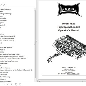 Landoll 7822 High Speed Landoll (HSL) Operator’s Manual F-1045-0819