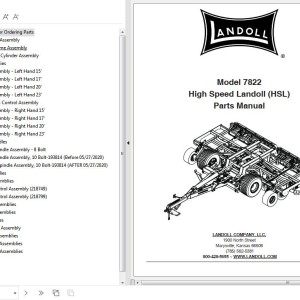 Landoll 7822 High Speed Landoll (HSL) Parts Manual F-1034-0321