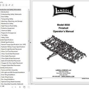 Landoll 8550 Finisholl Operator’s Manual F-816-0322