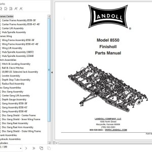 Landoll 8550 Finisholl Parts Manual F-817-0322