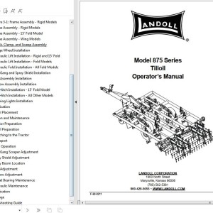 Landoll 875 Series Tilloll Operator's Manual F-60-0211