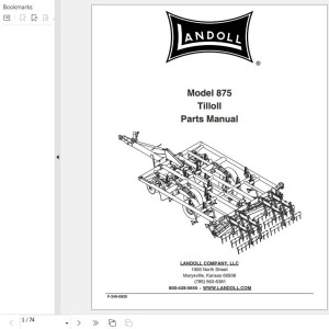 Landoll 875 Tilloll Parts Manual F-249-0920