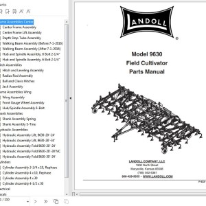Landoll 9630 Field Cultivator Parts Manual F-633-1022