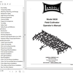 Landoll 9650 Field Cultivator Operator’s Manual F-632-1022