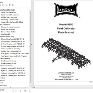 Landoll 9650 Field Cultivator Parts Manual F-606-1022