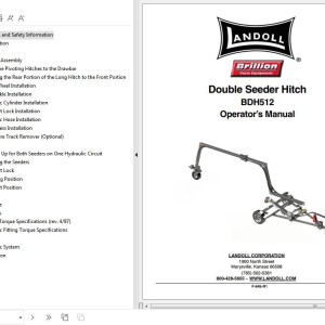 Landoll BDH512 Double Seeder Hitch Operator’s Manual F-645R1