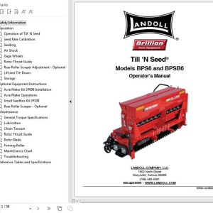Landoll BPS6 And BPSB6 Till‘N Seed® Operator’s Manual 3P091-rev0820