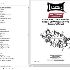 Landoll CPP7 Through CPP12 3-Bar Chisel Plow Operator’s Manual 7D525