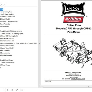 Landoll CPP7 Through CPP12 Chisel Plow Parts Manual 7D524