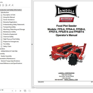 Landoll FPS-6 FPSA-6 FPSB-6 FPST-6 FPSAT-6 and FPSBT-6 Food Plot Seeder Operator’s Manual 2P102