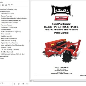 Landoll FPS-6 FPSA-6 FPSB-6 FPST-6 FPSAT-6 and FPSBT-6 Food Plot Seeder Parts Manual 2P103-rev0820