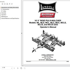 Landoll ML MLS MCL MLC MCC MCLS MLCS MCCS 2553 18' 9'' Rigid Pulvi-Mulcher Operator’s Manual 1K965