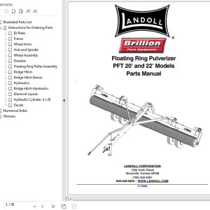 Landoll PFT 20 Through 22 Floating Ring Pulverizer Parts Manual F-779R0