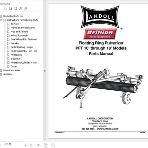 Landoll PFT10 Through PFT18 Floating Ring Pulverizer Parts Manual 5K088