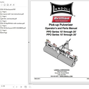 Landoll PPD PPO 10 Through 20 Operator’s And Parts Catalog 5K804