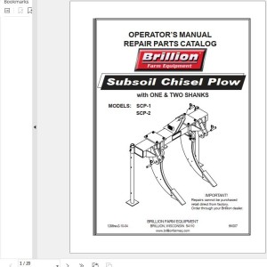 Landoll SCP-1 SCP-2 Subsoil Chisel Plow Operator’s Manual And Parts Catalog 6K007