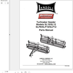 Landoll SL10 SL12 SLP8 SLP10 SLP12 Turfmaker seeder Parts Manual 1P341-0522