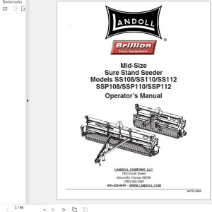 Landoll SS108 SS110 SS112 SSP108 SSP110 SSP112 Mid-Size Sure Stand Seeder Operator’s Manual 9K713-0522