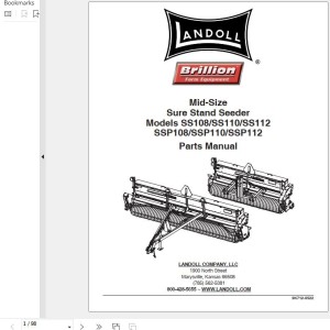 Landoll SS108 SS110 SS112 SSP108 SSP110 SSP112 Mid-Size Sure Stand Seeder Parts Manual 9K712-0522