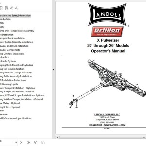 Landoll X20 Through X26 Pulverizer Operator's Manual F-788R1