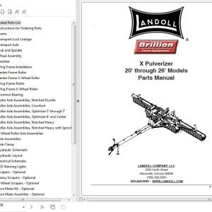 Landoll X20 Through X26 Pulverizer Parts Manual F-787-0522