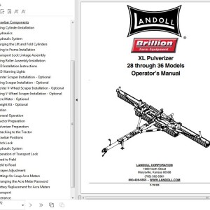 Landoll XL28 Through XL36 Pulverizer Operator's Manual F-791R0