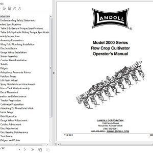 Landoll 2000 Series Row Crop Cultivator Operator’s Manual F-140-0512